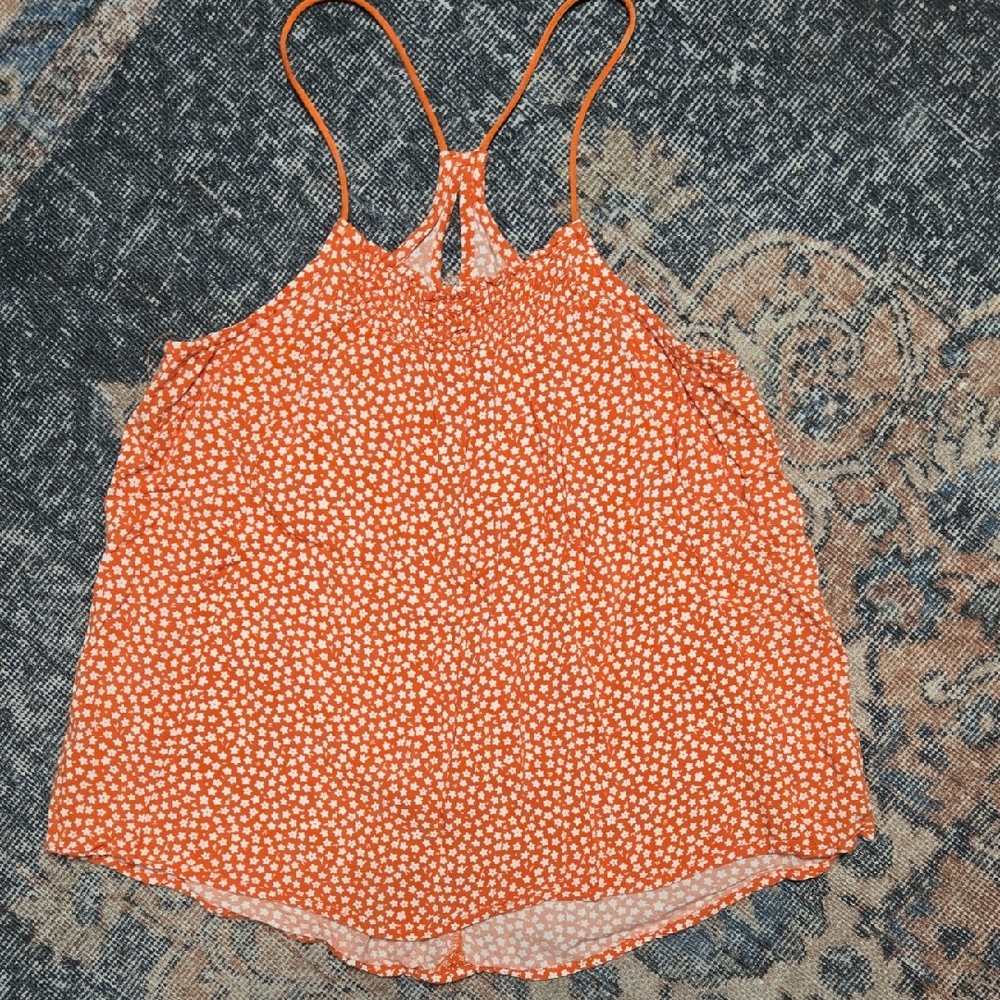 Orange Floral Women's Top